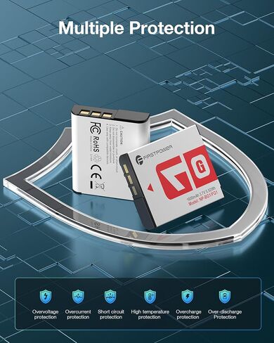 FirstPower NP-BG1 بطارية 2 حزمة وشاحن بطارية ثنائي القناة لسوني NP-BG1 NP-FG1، Cyber-Shot DSC-H3 H7 H9 H10 H20 H50 H55 H70 HX5V HX7V HX9V HX10V HX30V W30 W50 W55 W70 W80 W120 W150 W220 W230 in Kuwait