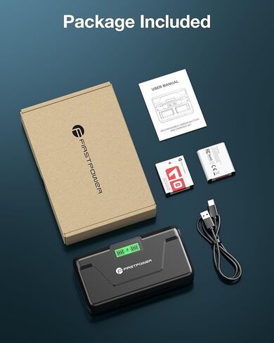 FirstPower NP-BG1 بطارية 2 حزمة وشاحن بطارية ثنائي القناة لسوني NP-BG1 NP-FG1، Cyber-Shot DSC-H3 H7 H9 H10 H20 H50 H55 H70 HX5V HX7V HX9V HX10V HX30V W30 W50 W55 W70 W80 W120 W150 W220 W230 in Kuwait