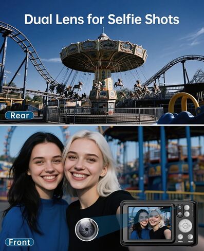 5K Digital Camera for Photography with 6X Optical Zoom, 64MP Autofocus WiFi Vlogging Camera for YouTube with Dual Lens, Compact Point and Shoot Digital Cameras with Touch Screen, 32GB Card,2 Batteries in Kuwait