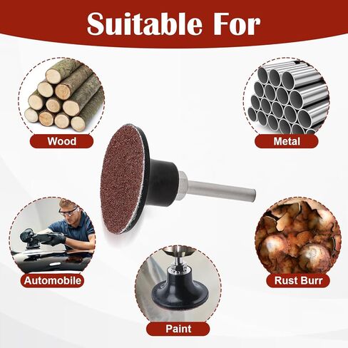 150 Pieces 2 Inch Sanding Discs 36 Grit Roll Lock Die Grinder for Die Grinder Surface Prep Sanding Disc for Surface Prep Strip Grind Polish Finish Burr Rust Paint Removal Red in Saudi Arabia
