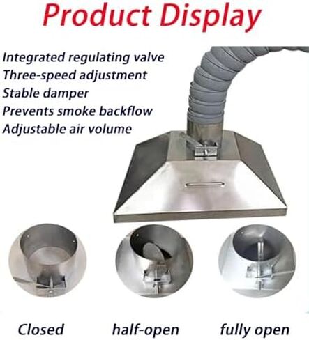Adjustable Fume Extraction Arm - 250cm Length, 200mm Diameter Dust Collection Hose for Welding, Laser Marking & Industrial Use - Efficient Air Filtration System in Saudi Arabia