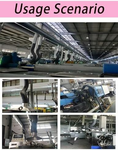 Adjustable Fume Extraction Arm - 250cm Length, 200mm Diameter Dust Collection Hose for Welding, Laser Marking & Industrial Use - Efficient Air Filtration System in Saudi Arabia