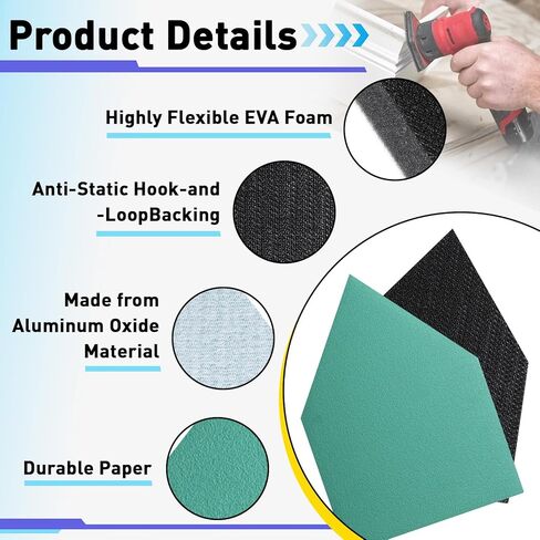 80PCS 3.5 x 2.5in Sander Detail Sandpaper and 2 Cushion Pads Compatible with Milwaukee M12 Sanders, 80 120 150 180 240 Grit, Durable Triangle Detail Sanding Paper in Saudi Arabia