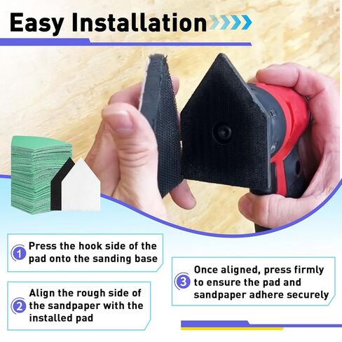 80PCS 3.5 x 2.5in Sander Detail Sandpaper and 2 Cushion Pads Compatible with Milwaukee M12 Sanders, 80 120 150 180 240 Grit, Durable Triangle Detail Sanding Paper in Saudi Arabia