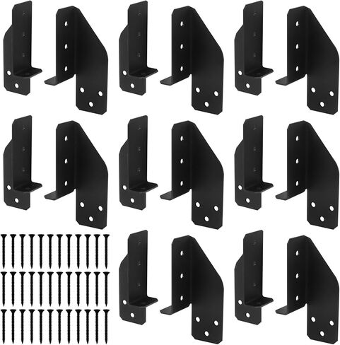 4 أزواج من شماعات الرافعة المنقسمة الأسود ، 14 Gauge Mount Mount Hanger Highted Dick Carbon Steel Soist Brackets for 2 "X4" ، 2 "X6" ، 4 "X4" Beam in Kuwait