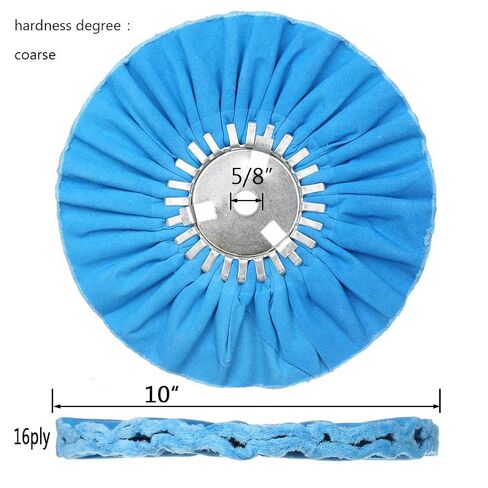 10" Blue Airway Buffing Wheel,5/8'' Arbor Hole,16 Plys/Coarse Polishing for Angle Grinder,2PCs in Kuwait