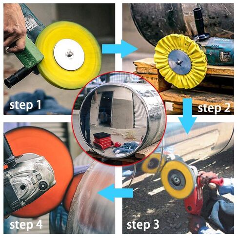 10" Blue Airway Buffing Wheel,5/8'' Arbor Hole,16 Plys/Coarse Polishing for Angle Grinder,2PCs in Kuwait