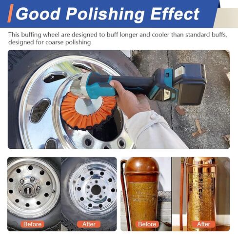 10" Blue Airway Buffing Wheel,5/8'' Arbor Hole,16 Plys/Coarse Polishing for Angle Grinder,2PCs in Kuwait