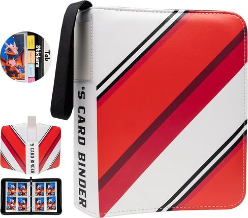 Baseball Card Binder 4 Pocket- Football Card Binder 440 Pockets- Trading Card Binder for Sports Basketball Hockey Soccer TCG-Includes Name Card & Tab Stickers - Game Card Holder Book Case with Zipper in Kuwait
