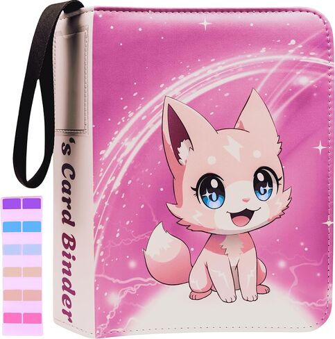 Baseball Card Binder 4 Pocket- Football Card Binder 440 Pockets- Trading Card Binder for Sports Basketball Hockey Soccer TCG-Includes Name Card & Tab Stickers - Game Card Holder Book Case with Zipper in Kuwait