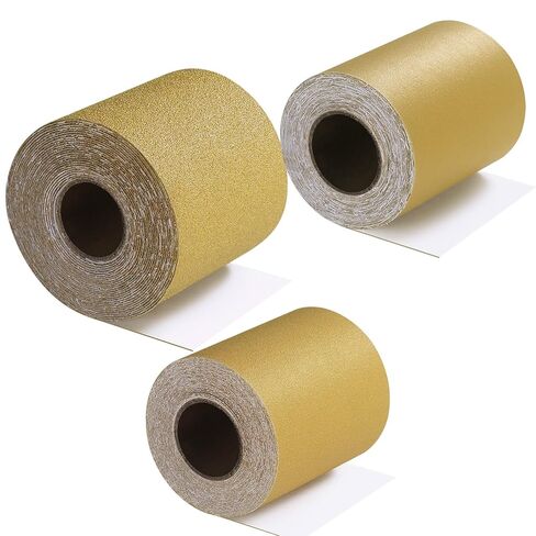 مجموعة ورق الصنفرة الطويلة 80، 180، 320 حبيبة PSA، إجمالي 15 ياردة، عرض 2-3/4 بوصة، بكرة ورق صنفرة مستمرة، بكرة صنفرة ذاتية اللصق لأعمال النجارة وكتل صنفرة السيارات in Kuwait