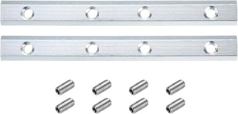 uxcell 4pcs 45 Series Straight Line Connector 4 Inch with M8 Mounting Screws Corner Bracket for T/V Slot 4545 Series Carbon Steel Extrusion Profile, Silver Tone in Saudi Arabia