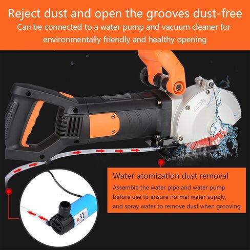 4800W Electric Wall Groove Cutting Machine, Wall Chaser, for Brick Concrete Grooving Slotting, Power Masonry Saw, with 5Pcs Saw Blades in Saudi Arabia