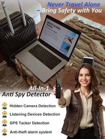 Hidden Camera Detectors, Anti Spy Bug Camera Finder & GPS Tracker Detector, Anti-Theft Alarm, 6-Level Sensitivity, 168H Battery, Privacy Pen Hidden Device Detector for Travel, Hotel, Home, Car, Office in Saudi Arabia
