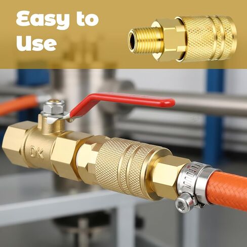 12 Pcs 1/4 Inch Male Industrial Coupler, 1/4" Air Hose Fittings, NPT Male Quick Connect Air Coupler, Airs Tool Fittings, 1/4-Inch Airs Line Quick Connect Fitting in Kuwait
