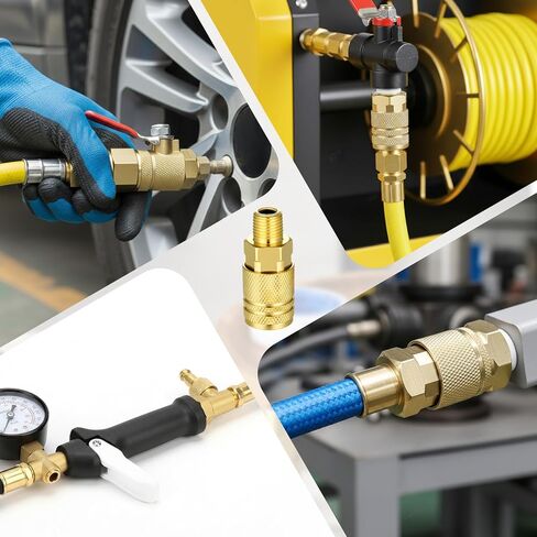 12 Pcs 1/4 Inch Male Industrial Coupler, 1/4" Air Hose Fittings, NPT Male Quick Connect Air Coupler, Airs Tool Fittings, 1/4-Inch Airs Line Quick Connect Fitting in Kuwait