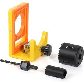 طقم تثبيت قفل الباب لباب خشبي بسمك 1-3/8 بوصة - 1-3/4 بوصة، قفل باب بتصميم مشبك على شكل حرف C مع قالب دليل، منشار ثقب قفل الباب، فولاذ كربوني in Kuwait