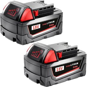 2 Pack 6.0Ah M18 Max Battery Replacement for Milwaukee 18V 2646-22CT,2643-21CT,2641-21CT,2646-21CT,2646-20 Power Cordless Tools in Kuwait