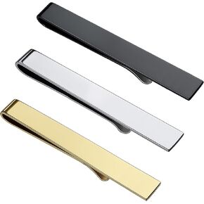 ROCTEE 3 Pack Skinny Tie Bar Clip مجموعة 1.69in ، مقاطع ربطة عنق صغيرة للرجال ، ربطة عنق Clasp Clasp Clip على ربطة عنق ، مناسبة للأعمال التجارية Metting Wedding Anniversary أفضل هدية in Kuwait
