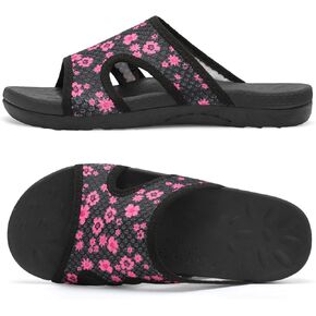 LeIsfIt Womens Slide Sandals Arch Support Slides Slip on Plantar Fasciitis Sandals Ladies Yoga Mat Thick Cushion Slipper Slides for Indoor Outdoor in Kuwait