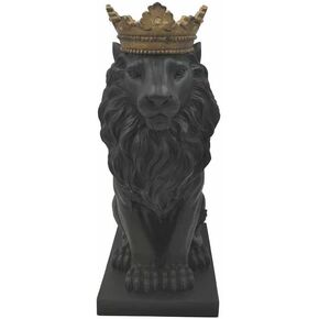 Comfy Hour Wildlife Collection 15" Lion Figurine, King of Forest Statue Sculpture, Home Decoration, White & Gold, Resin Stone in Saudi Arabia