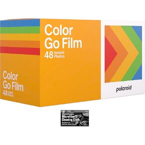 فيلم Polaroid Go الملون - 48 صورة - 3 عبوات مزدوجة من الأفلام السائبة مع قطعة قماش - لكاميرا Polaroid GO فقط in Kuwait