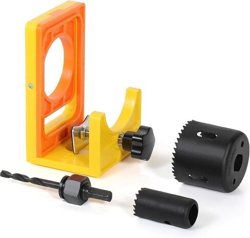 طقم تثبيت قفل الباب لباب خشبي بسمك 1-3/8 بوصة - 1-3/4 بوصة، قفل باب بتصميم مشبك على شكل حرف C مع قالب دليل، منشار ثقب قفل الباب، فولاذ كربوني in Kuwait