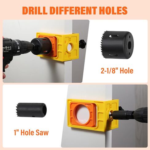 طقم تثبيت قفل الباب لباب خشبي بسمك 1-3/8 بوصة - 1-3/4 بوصة، قفل باب بتصميم مشبك على شكل حرف C مع قالب دليل، منشار ثقب قفل الباب، فولاذ كربوني in Kuwait