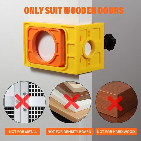 طقم تثبيت قفل الباب لباب خشبي بسمك 1-3/8 بوصة - 1-3/4 بوصة، قفل باب بتصميم مشبك على شكل حرف C مع قالب دليل، منشار ثقب قفل الباب، فولاذ كربوني in Kuwait