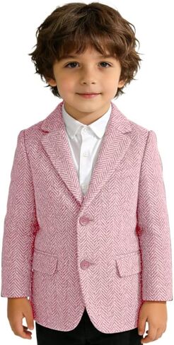 Boys Retro Tweed Blazer Boy Dress Jacket Kid Wool Blend Suit Jacket for Wedding Church School Homecoming in Saudi Arabia