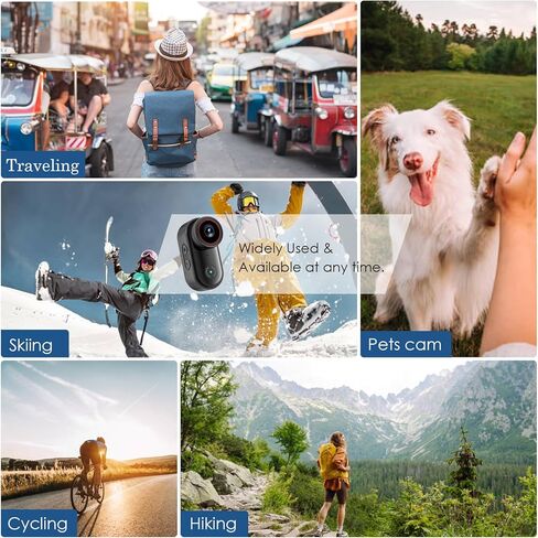 4K Thumb Action Camera,POV Cameras Wearable Small Body Camera,Portable Vlogging Hands-Free POV Recording Sport Action Video Cam, Helmet Cam for Pet Walking,Cycling, Motorcycle(32GB,Black) in Kuwait