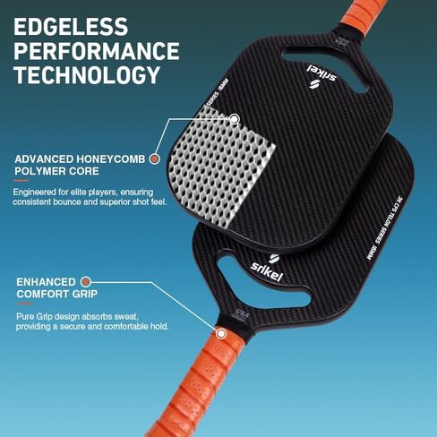 Pickleball Paddle with Aero Throat ، 3K T700 Carbon Fiber Pickle Paddle with 16 mows power honeycomb core ، pickleball bicket therft in Saudi Arabia