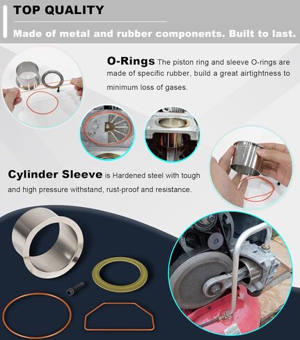 ZAC0032 Compressor Valve Plate Kit & K-0650 Air Compressor Cylinder Sleeve and Compression Ring Kit For Craftsman Porter Cable DeVilbiss DeWalt Black & Decker Oil-Free Pumps Air Compressors in Saudi Arabia
