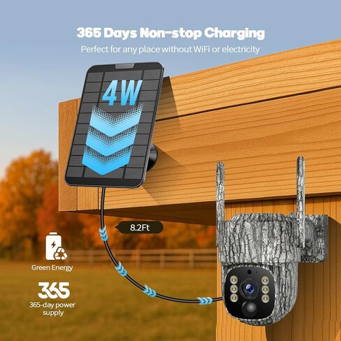 كاميرا Camcamp Cellular Trail 2.5K بث مباشر، كاميرات ألعاب 4G LTE مع لوحة شمسية، رؤية ليلية، تنشيط الحركة، عرض 360 درجة، بطاقة SIM متضمنة كاميرات صيد للخارج in Saudi Arabia
