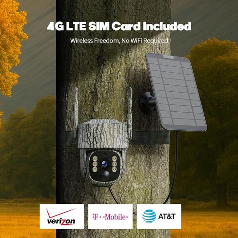 كاميرا Camcamp Cellular Trail 2.5K بث مباشر، كاميرات ألعاب 4G LTE مع لوحة شمسية، رؤية ليلية، تنشيط الحركة، عرض 360 درجة، بطاقة SIM متضمنة كاميرات صيد للخارج in Saudi Arabia