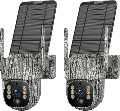 كاميرا Camcamp Cellular Trail 2.5K بث مباشر، كاميرات ألعاب 4G LTE مع لوحة شمسية، رؤية ليلية، تنشيط الحركة، عرض 360 درجة، بطاقة SIM متضمنة كاميرات صيد للخارج in Saudi Arabia