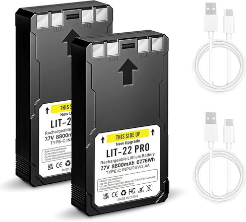 2 Pack LIT-22 Battery 8800mAh 7.7V Rechargeable Lithium Battery for SPYPOINT Trail Camera, Compatible with Flex-M, F lex-S, FLEX-G36, Flex-Plus Cellular Trail Hunting Cameras (Includes Type-C Cable) in Saudi Arabia