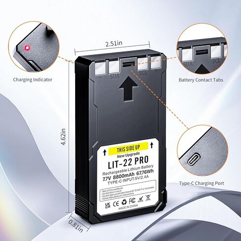 2 Pack LIT-22 Battery 8800mAh 7.7V Rechargeable Lithium Battery for SPYPOINT Trail Camera, Compatible with Flex-M, F lex-S, FLEX-G36, Flex-Plus Cellular Trail Hunting Cameras (Includes Type-C Cable) in Saudi Arabia