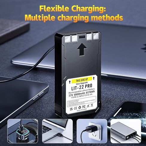 2 Pack LIT-22 Battery 8800mAh 7.7V Rechargeable Lithium Battery for SPYPOINT Trail Camera, Compatible with Flex-M, F lex-S, FLEX-G36, Flex-Plus Cellular Trail Hunting Cameras (Includes Type-C Cable) in Saudi Arabia