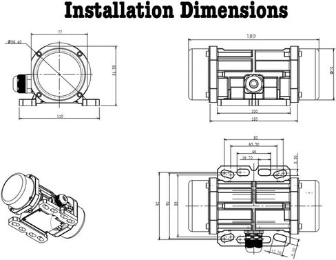 100W Vibration Motor, DC 24V Brushless Vibration Motor for Cement Mixer, Aluminum Alloy Concrete Vibrator Motor 5000RPM 100KG Force for for Vibrating Table Shaker Sand Spreader in Saudi Arabia