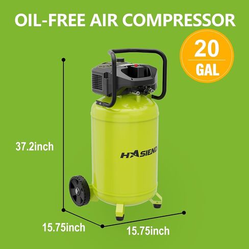 20 Gallon Workshop Air Compressor,150 PSI Max, Oil-Free Vertical Compressor for Garage&Home, with a Long-Life Brushless Motor for Carpentry,Nailing, Auto Repair,Painting(4-Piece Tool Bundle) in Saudi Arabia