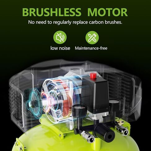 20 Gallon Workshop Air Compressor,150 PSI Max, Oil-Free Vertical Compressor for Garage&Home, with a Long-Life Brushless Motor for Carpentry,Nailing, Auto Repair,Painting(4-Piece Tool Bundle) in Saudi Arabia