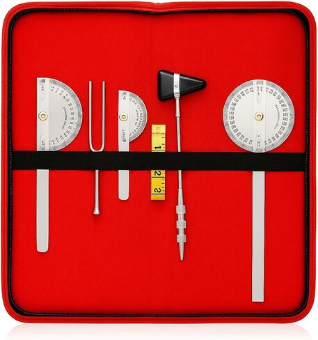 Medical Grade Stainless Steel Goniometer Set, 3 Piece Professional Kit with Hammer and Measuring Tape, Medical Measurement Tools in Saudi Arabia