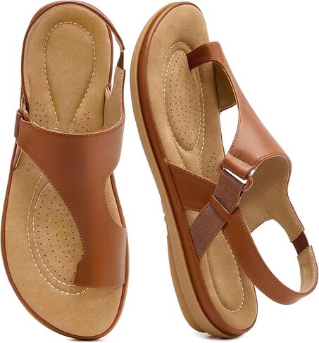 Flat Sandals for Women Dressy: Comfortable Orthopedic Summer Sandal Adjustable Ankle Strap Ladies Casual Shoes Outdoor Walking in Saudi Arabia