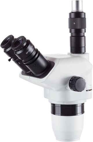 AmScope ZM245NT رأس مجهر ستيريو ثلاثي العينيات، عدسات تركيز EW10x، تكبير تكبير 2X-45X، هدف تكبير 0.67X-4.5X، يتضمن عدسة بارلو 0.3x in Saudi Arabia