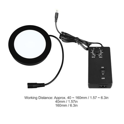مجهر ضوء LED قابل للتعديل ضوء سفلي 40 ~ 160 مم مسافة عمل واسعة مجهر ستيريو أبيض ساطع إضاءة LED 90-260 فولت قابس أمريكي 6400 ك درجة حرارة اللون in Kuwait