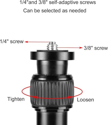 Yunseity Tripod Extension Pole, 2 Section Aluminum Alloy Center Column Extender Rod with Dual Layer Auto Screw Design, for Camera Gimbal Stabilizer Phone Clamp Microphone in Saudi Arabia