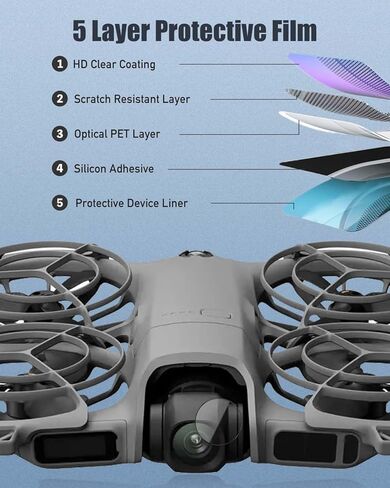 عبوتان من واقي العدسات لـ DJI NEO 2,9H من الزجاج المقسى لطائرة DJI NEO 2 بدون طيار، مضاد للخدش، خالٍ من الفقاعات، وضوح عالي الدقة in Saudi Arabia