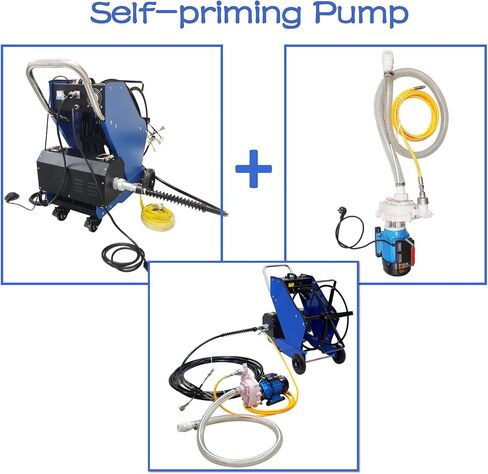 INTSUPERMAI Commercial Kitchen Duct Cleaner 110V/220V, 1500W Grease Exhaust Vent Cleaning System, 15m Shaft & Self-Priming Pump, Kitchen Duct Cleaning Machine for Restaurant Hotel Ventilation Hood in Saudi Arabia