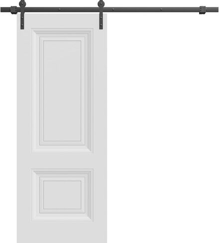سارتودور باب الحظيرة 32 × 84 بوصة | قاعدة 7422 أبيض | مجموعة الأجهزة الثقيلة لمسار السكك الحديدية 6.6FT | أبواب داخلية صلبة in Kuwait